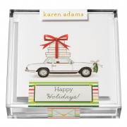 Holiday Gift Enclosure, Happy Holidays in Acrylic Box, Karen Adams